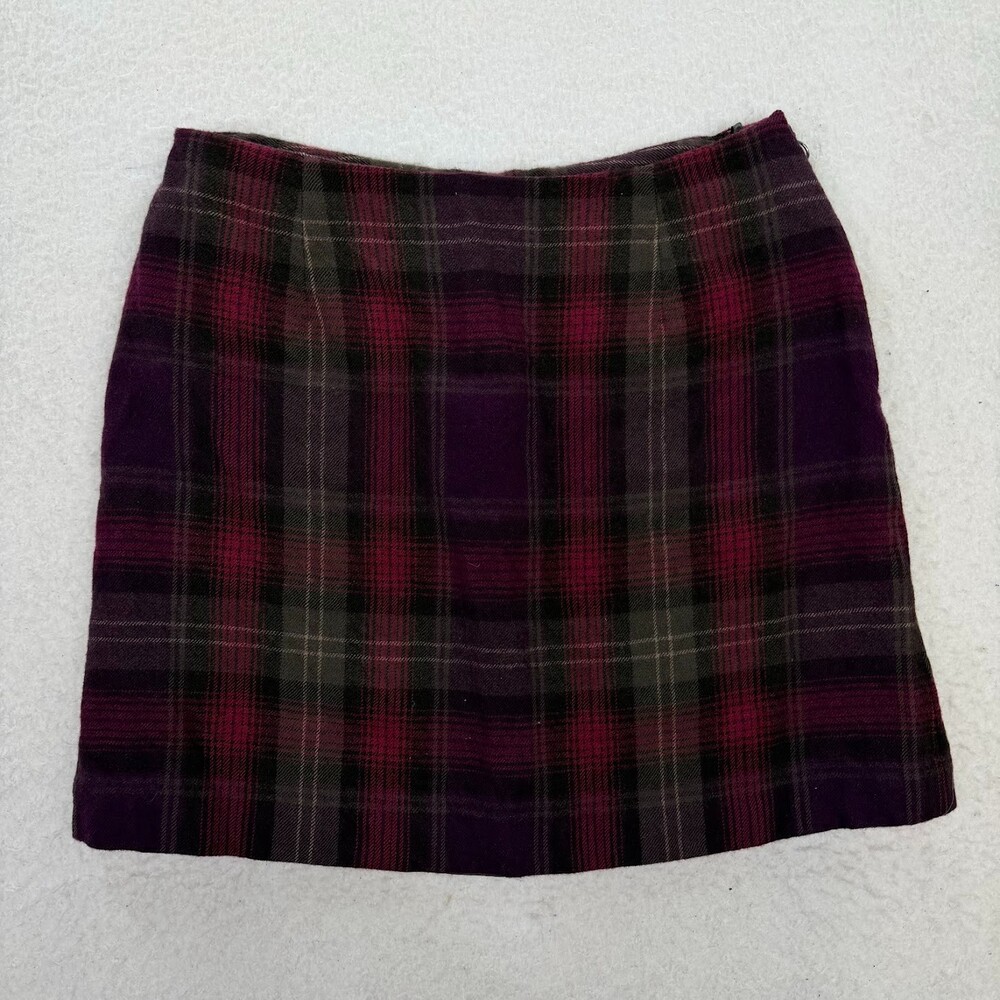 Banana Republic Vintage Preppy Academia 90s Wool Plaid Mini Skirt Size 10